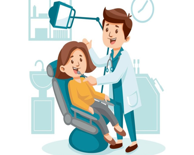 Dentist performing routine dental check-up at ITM Hospital Gwalior